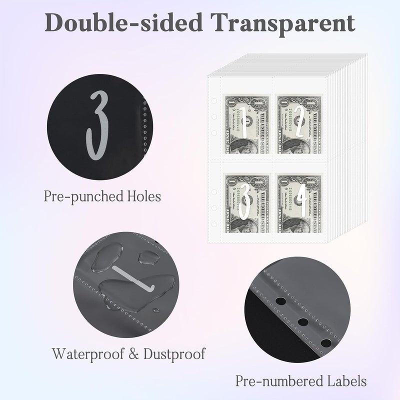 Fabmaker 100 Envelopes Money Saving Challenge Binder, A5 Savings Challenges Book with Envelopes & Reusable Tracker, Binder - Save $5050 in Fun & Motivating Way, Christmas Gifts, Christmas Gifts for Women - Image 5